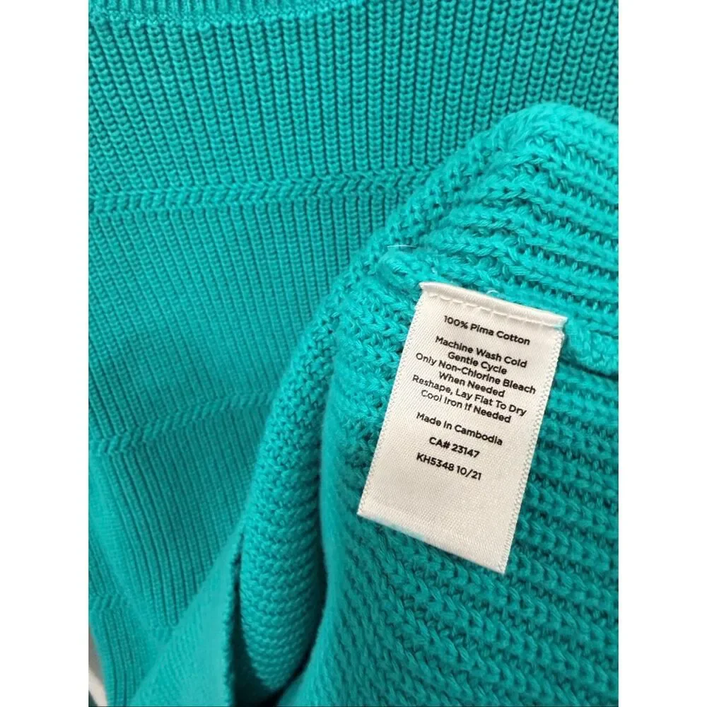 Talbots teal ribbed
